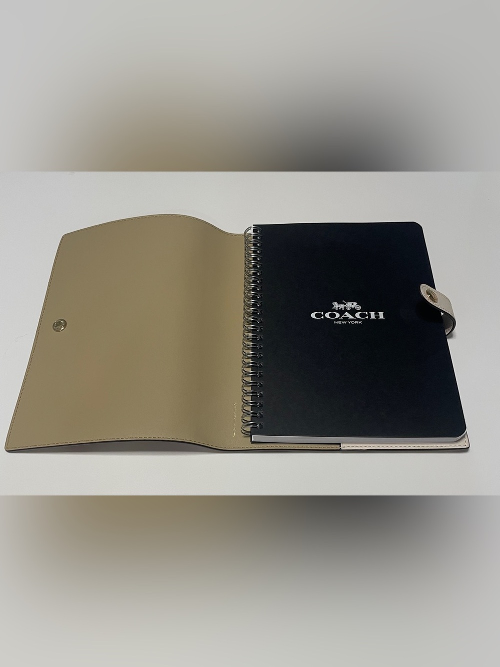 Coach Strawberry Leather Notebook Cover - Cream, Red & Green - Picture 4 of 6